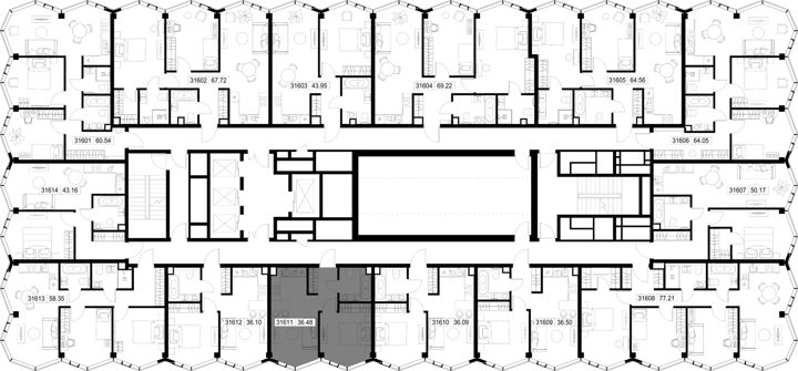 1-комнатная квартира, 36,5 м² — фото 2