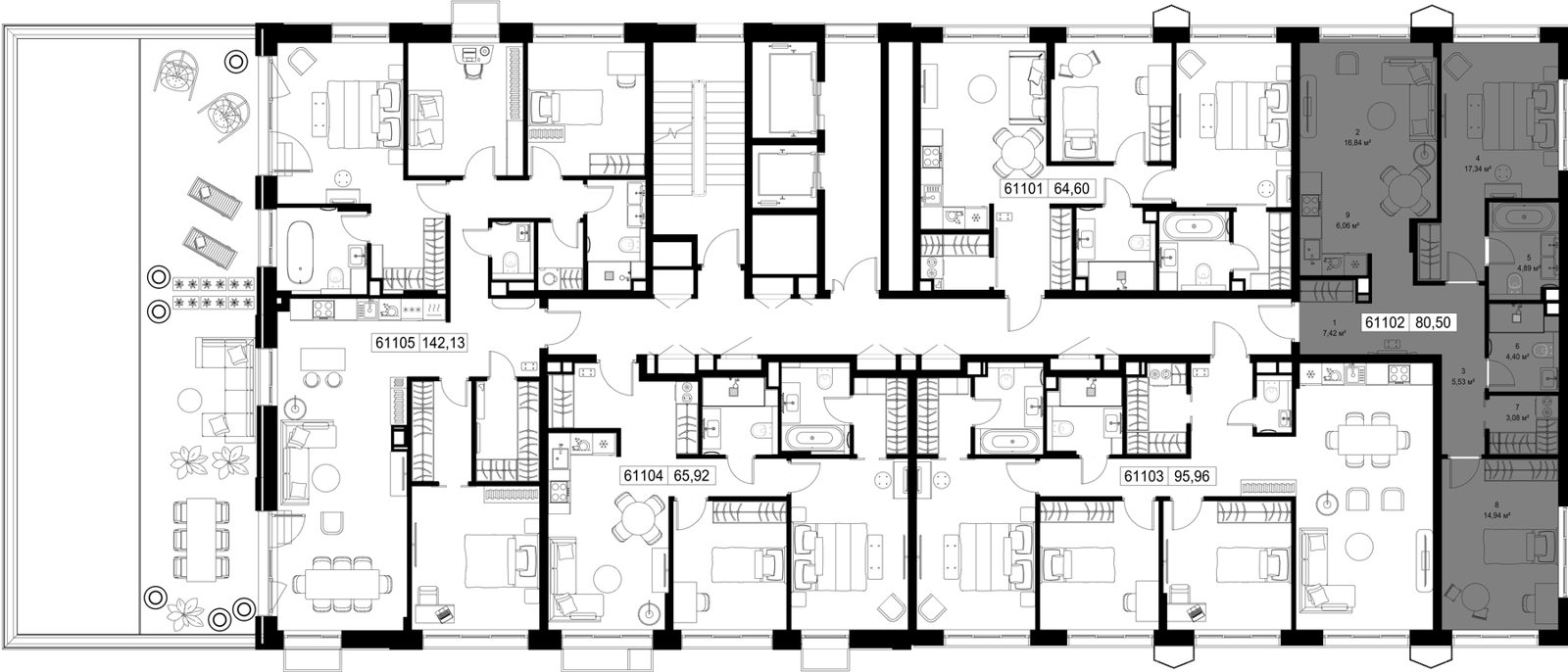 2-комнатная квартира, 80,5 м² — фото 2
