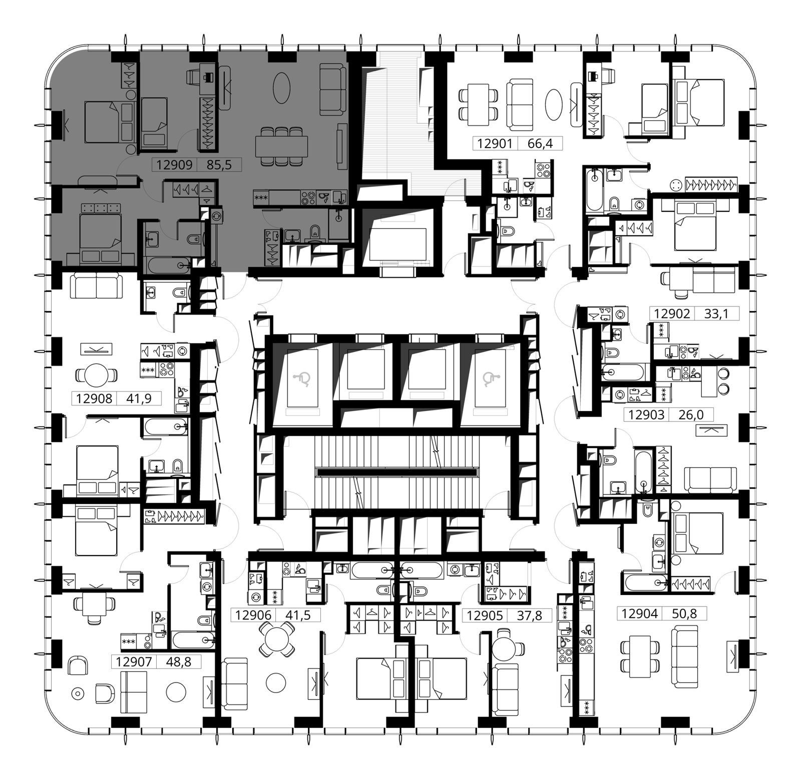 3-комнатная квартира, 85,5 м² — фото 2