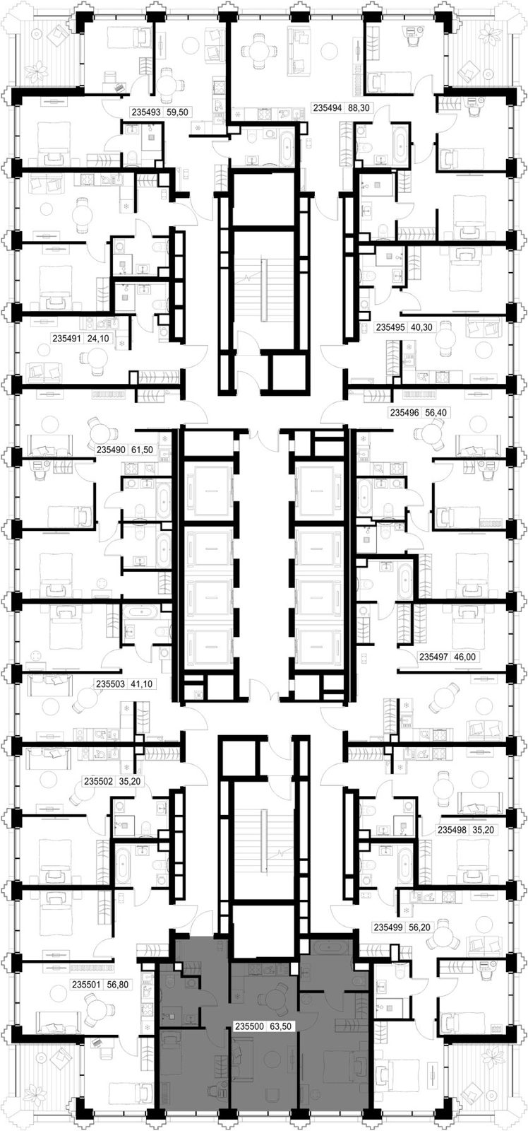 2-комнатная квартира, 63,5 м² — фото 2