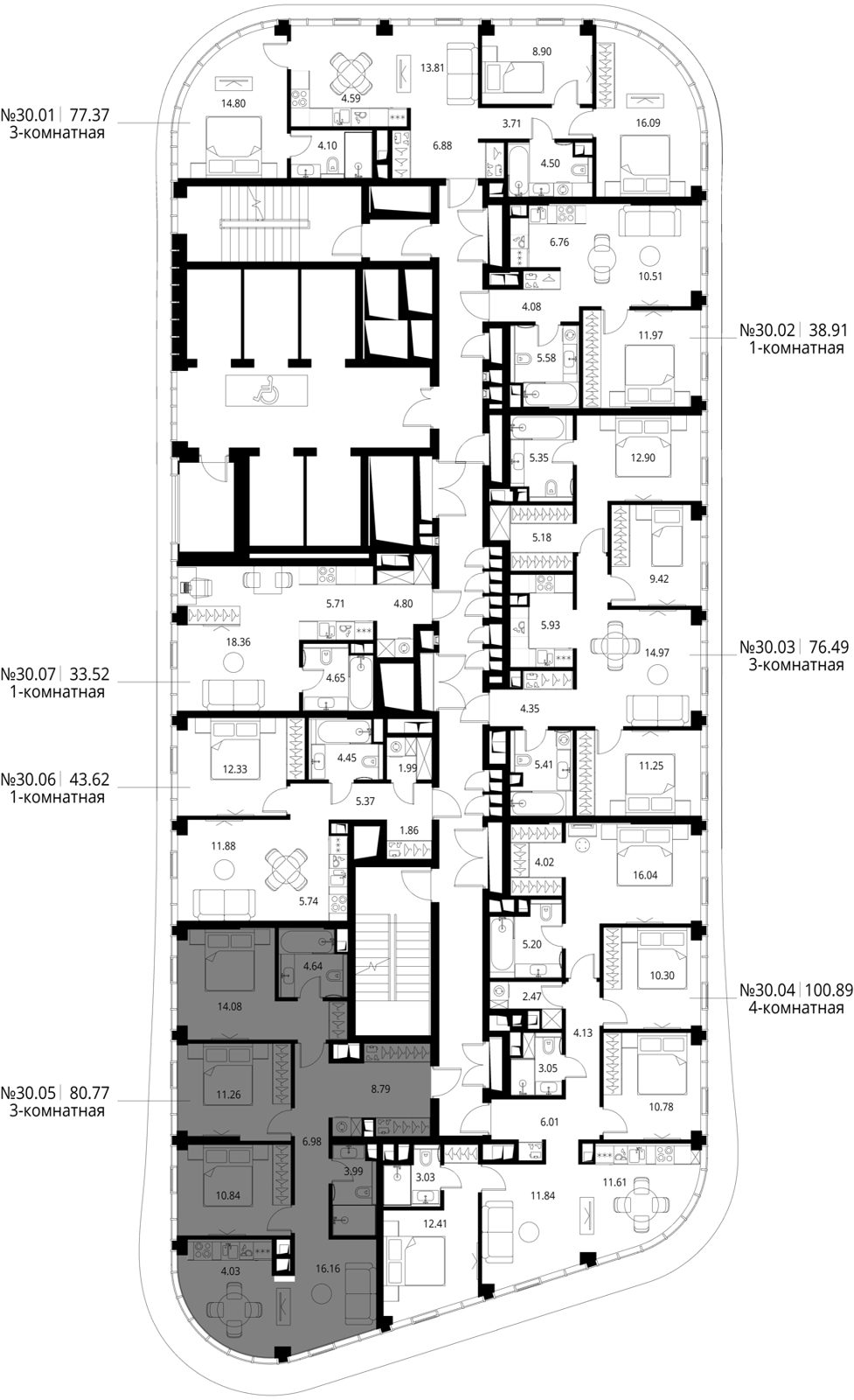 3-комнатная квартира, 80,8 м² — фото 2