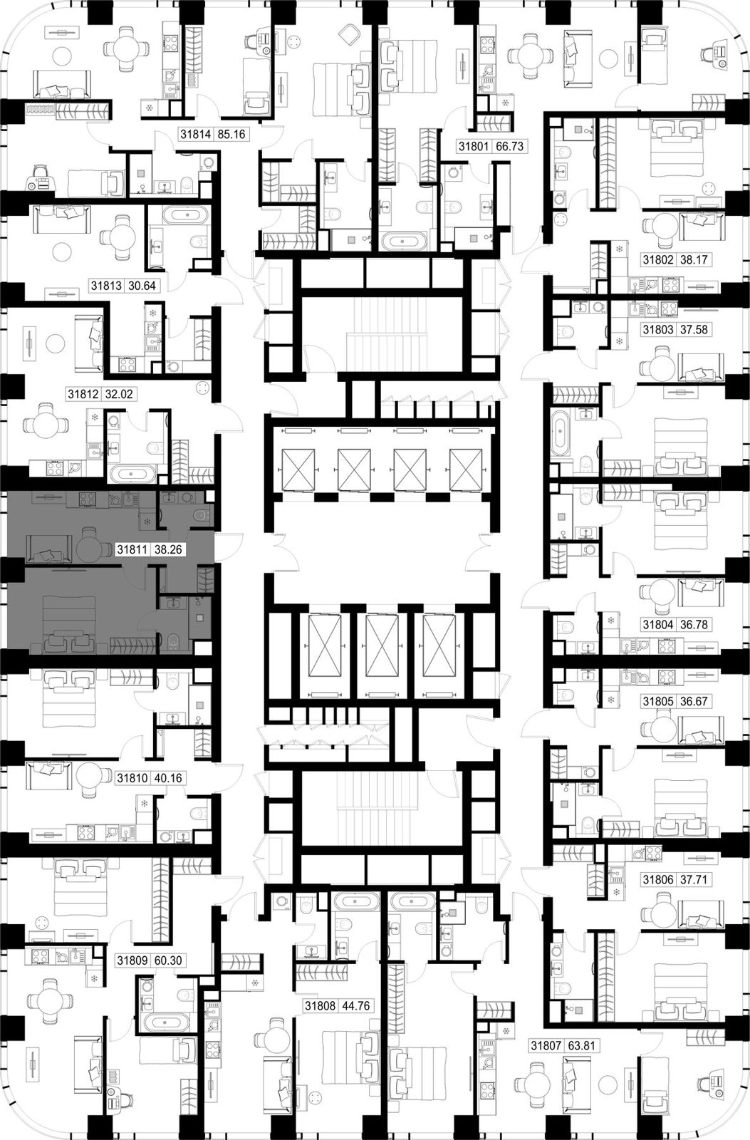 1-комнатная квартира, 38,3 м² — фото 2