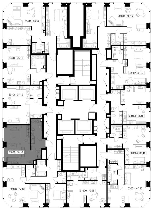 1-комнатная квартира, 38,1 м² — фото 3
