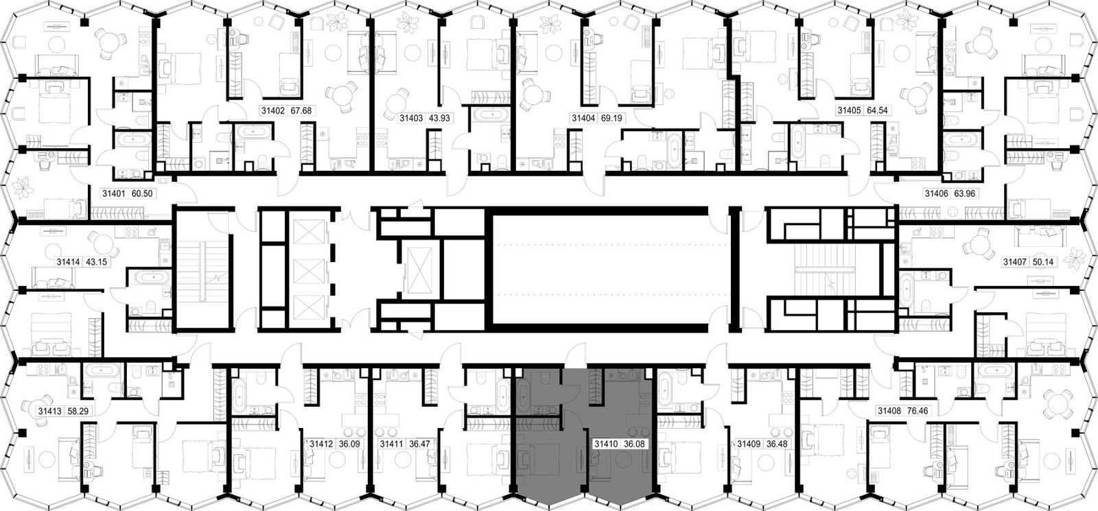 1-комнатная квартира, 36,1 м² — фото 2