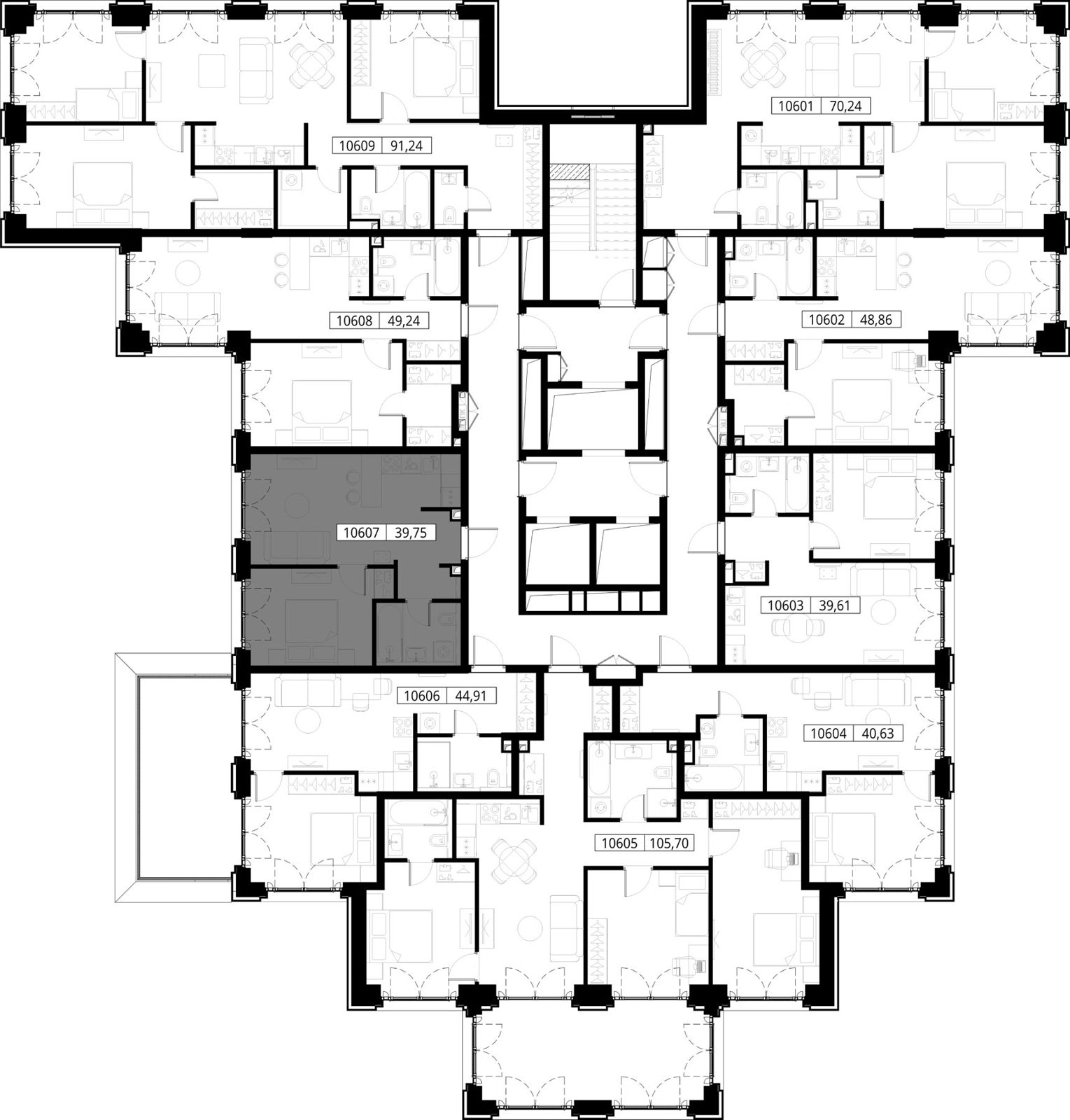1-комнатная квартира, 39,8 м² — фото 2