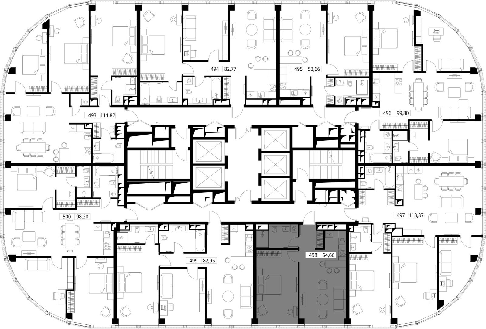 1-комнатная квартира, 57,7 м² — фото 2
