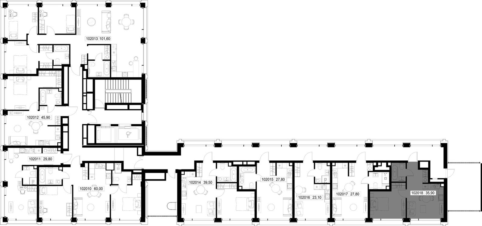 1-комнатная квартира, 35,9 м² — фото 2