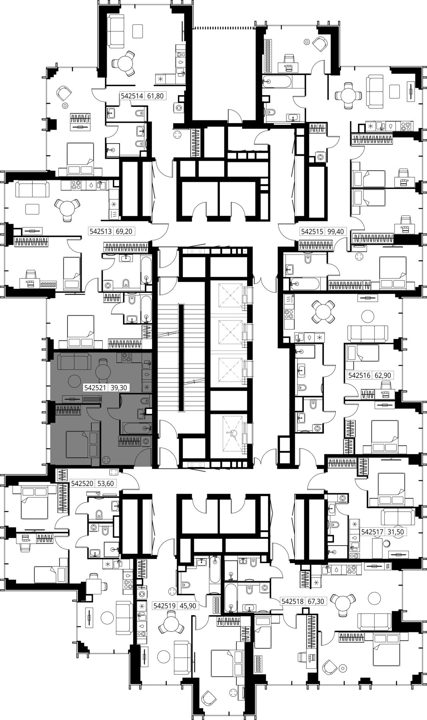1-комнатная квартира, 39,3 м² — фото 2