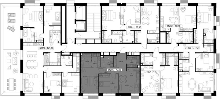 2-комнатная квартира, 73 м² — фото 3