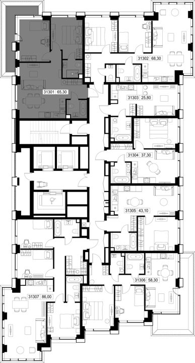 2-комнатная квартира, 65,3 м² — фото 2