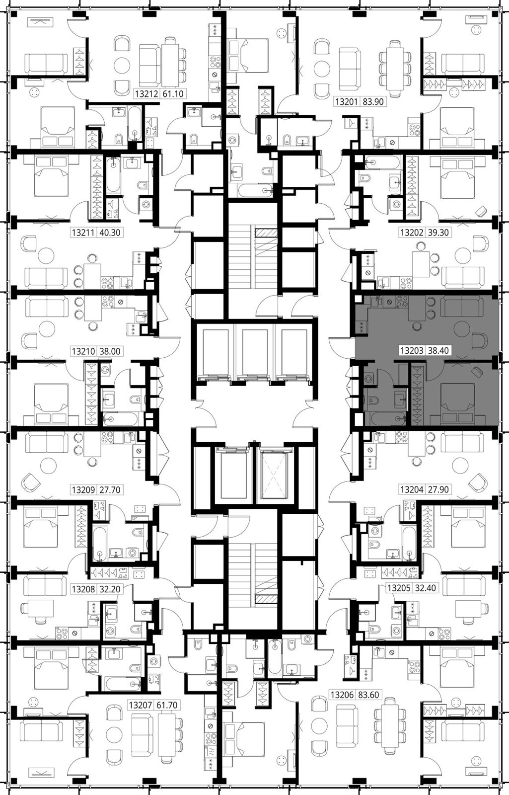 1-комнатная квартира, 38,4 м² — фото 2
