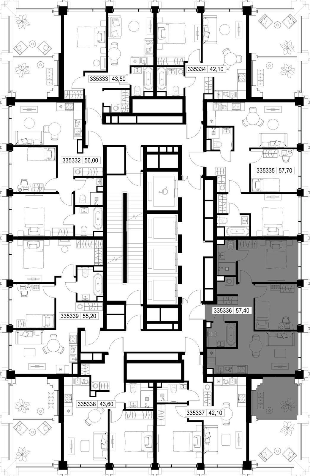 2-комнатная квартира, 57,4 м² — фото 2