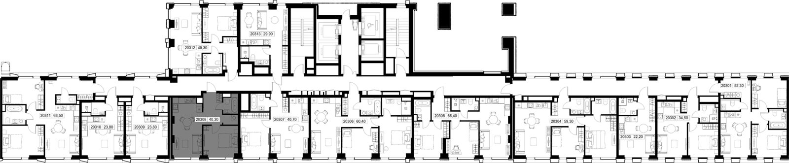1-комнатная квартира, 40,3 м² — фото 2