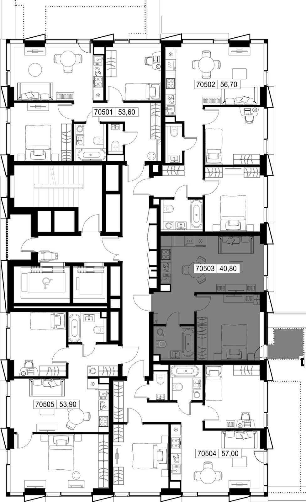 1-комнатная квартира, 40,8 м² — фото 2