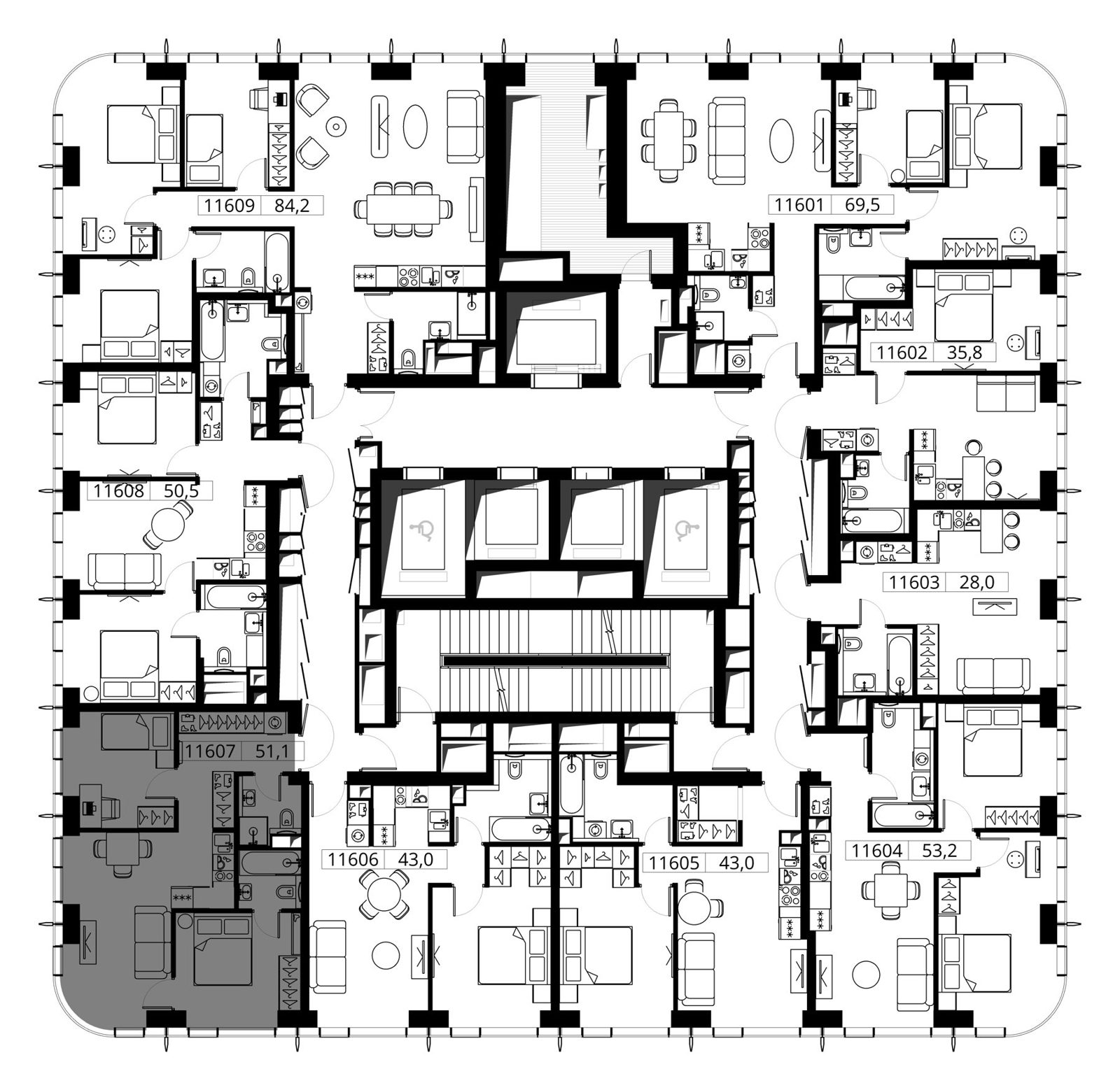 2-комнатная квартира, 51,1 м² — фото 2