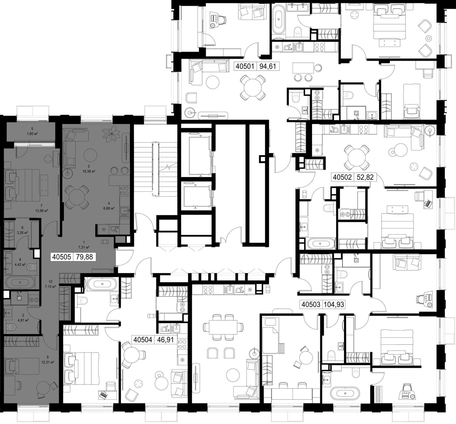 2-комнатная квартира, 79,9 м² — фото 2