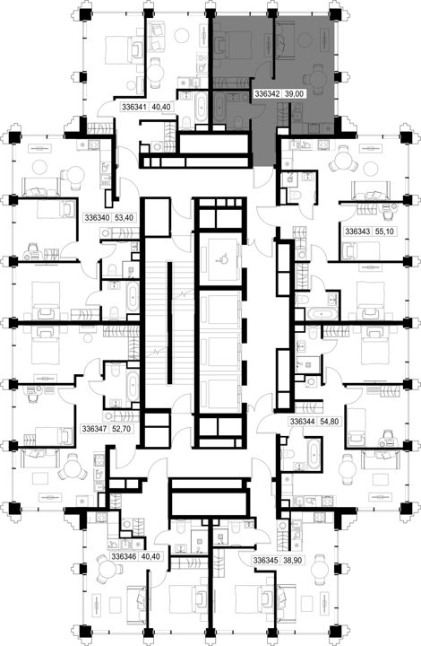 1-комнатная квартира, 39 м² — фото 2
