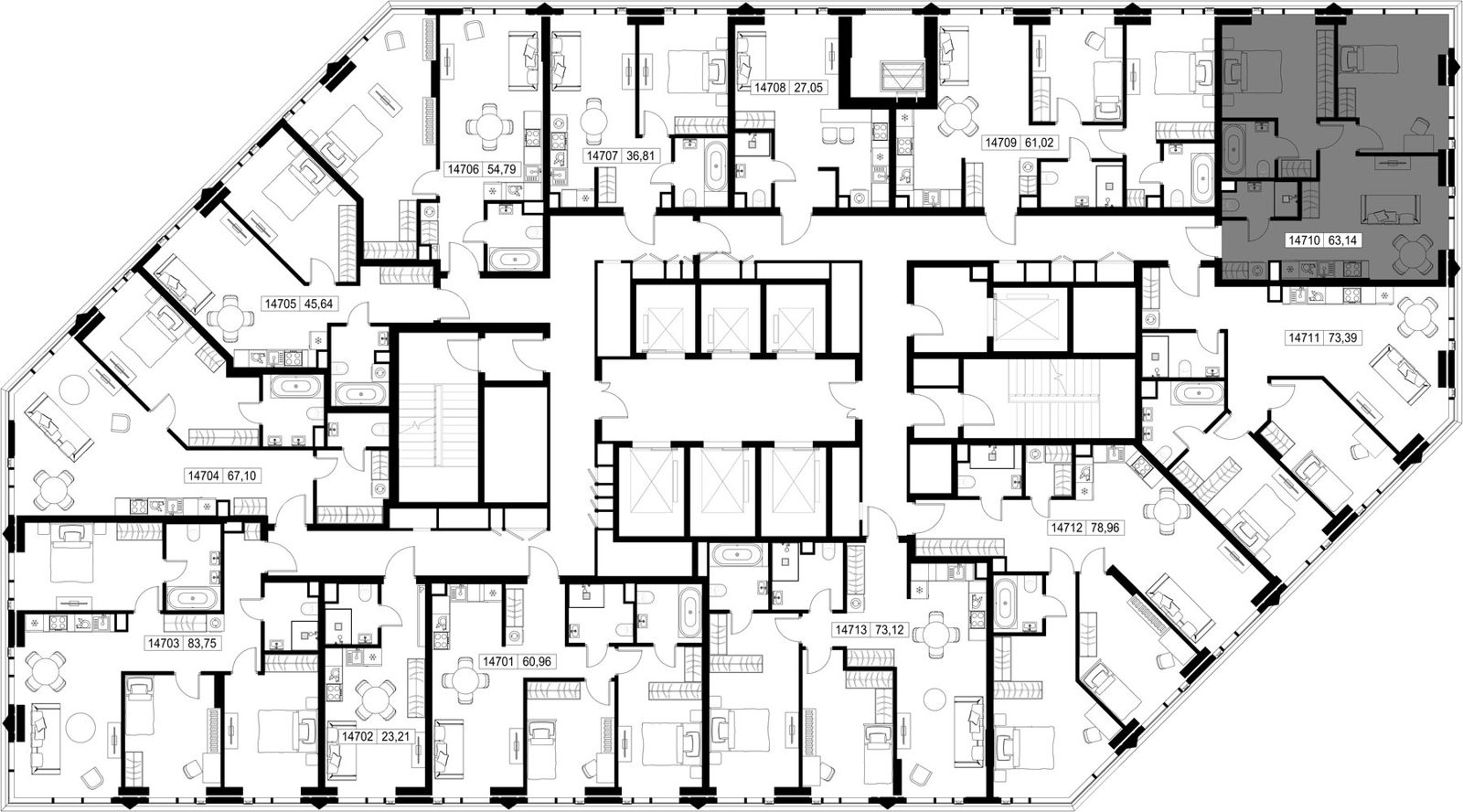 2-комнатная квартира, 63,1 м² — фото 3