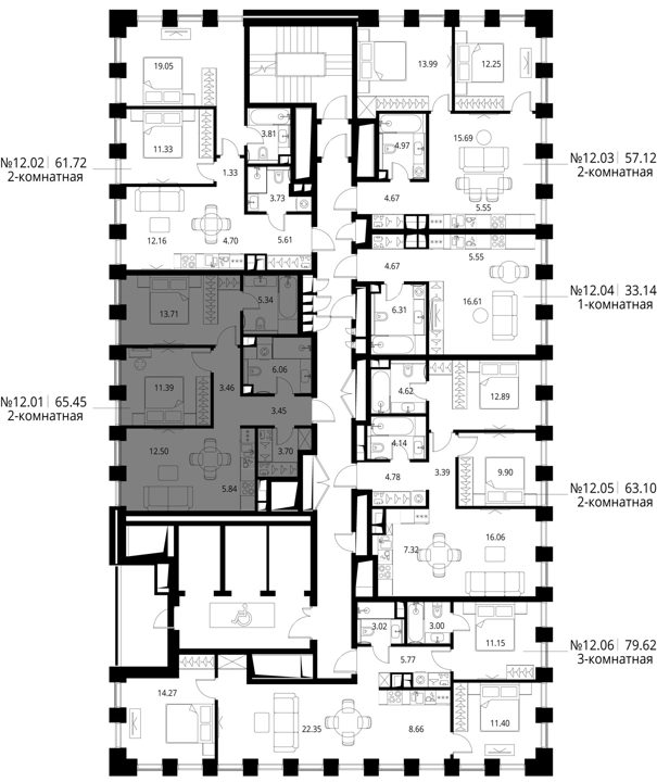 2-комнатная квартира, 65,5 м² — фото 2