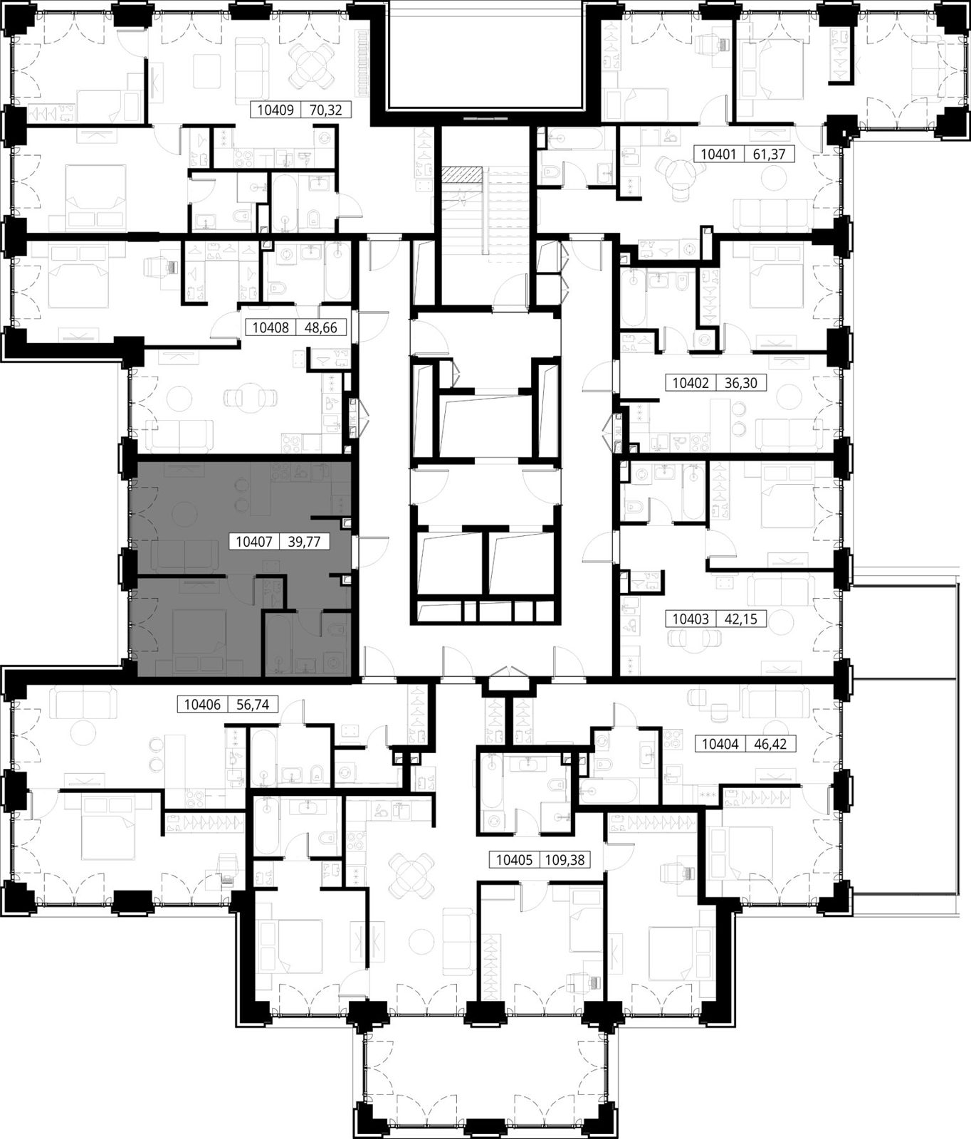 1-комнатная квартира, 39,8 м² — фото 2