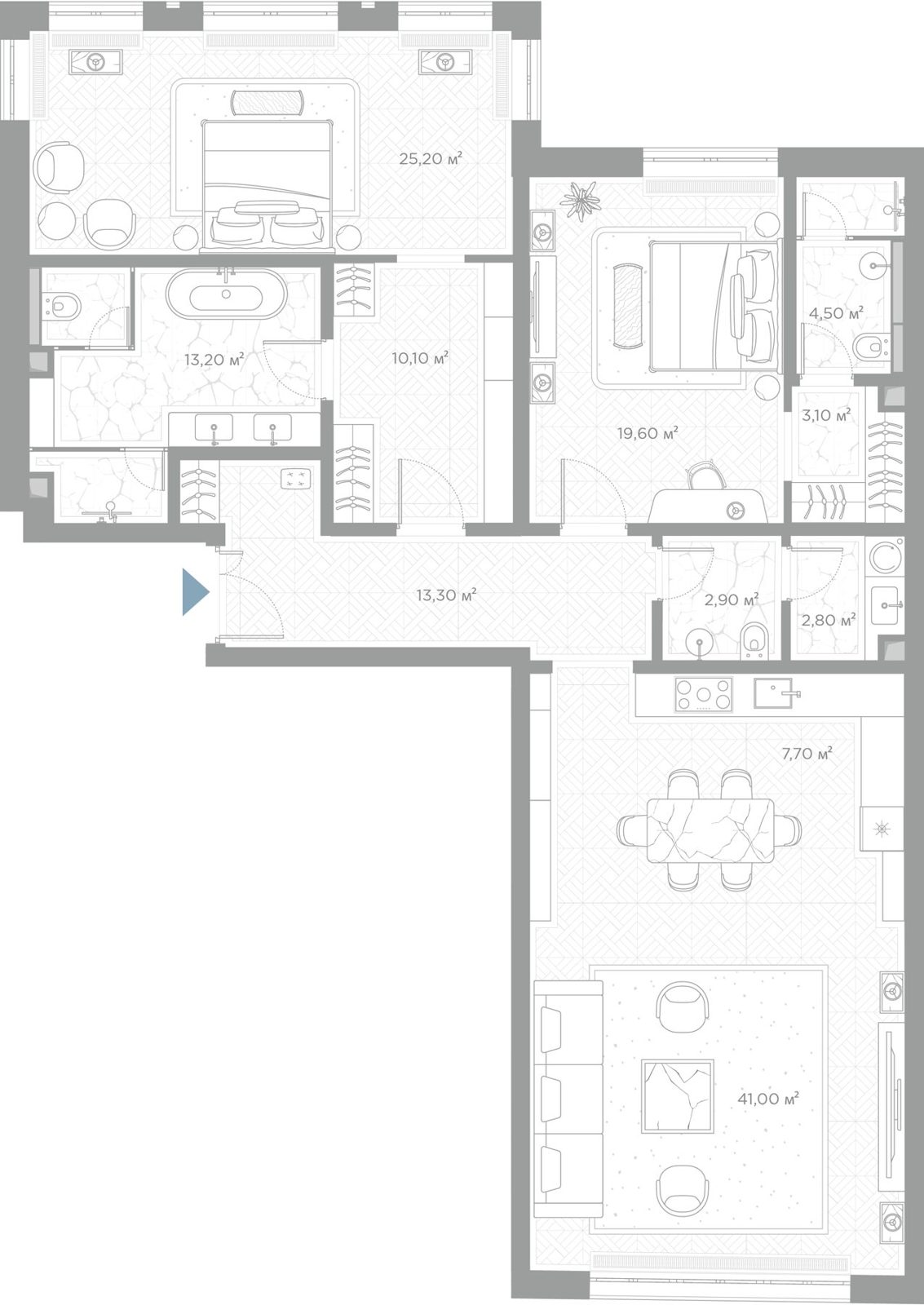 2-комнатная квартира, 143,4 м²
