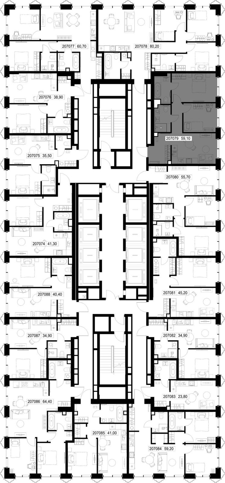 2-комнатная квартира, 59,1 м² — фото 2