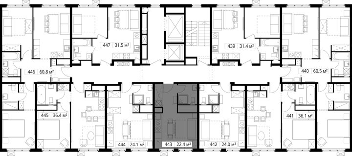 Квартира-студия, 22,4 м² — фото 2