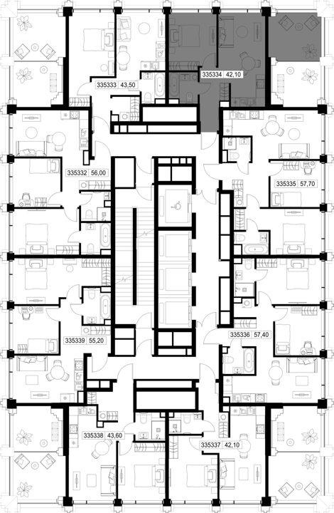 1-комнатная квартира, 42,1 м² — фото 2