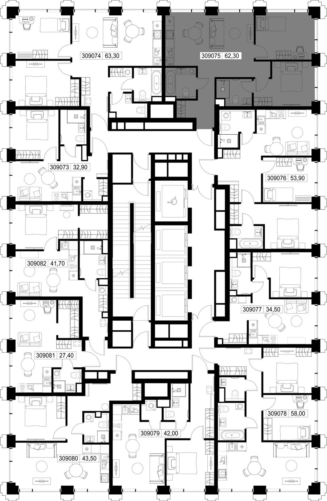 2-комнатная квартира, 62,3 м² — фото 2