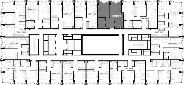 1-комнатная квартира, 46,3 м² — фото 2