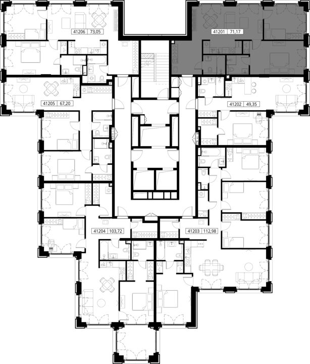 2-комнатная квартира, 71,2 м² — фото 2