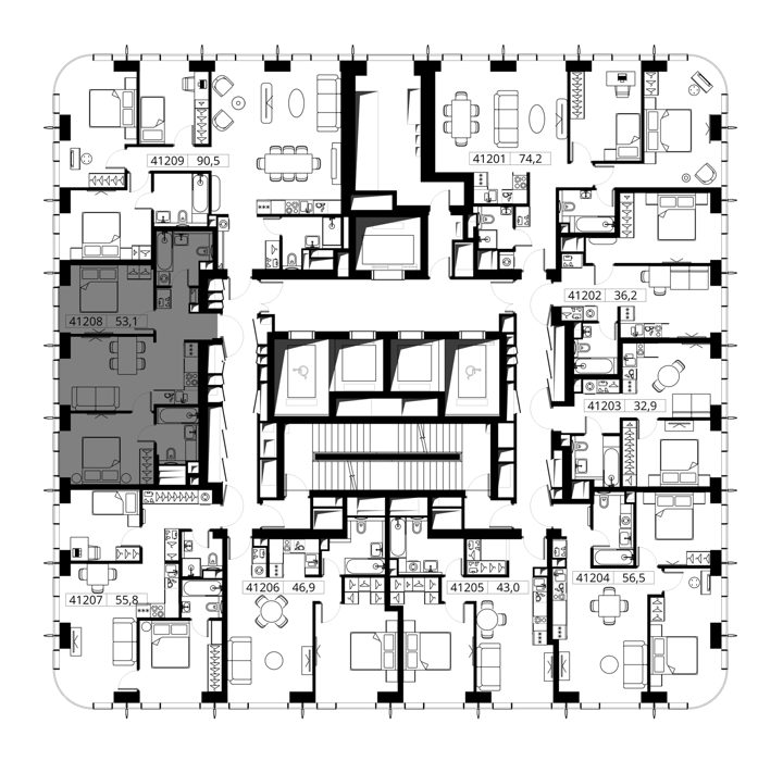 2-комнатная квартира, 53,1 м² — фото 2