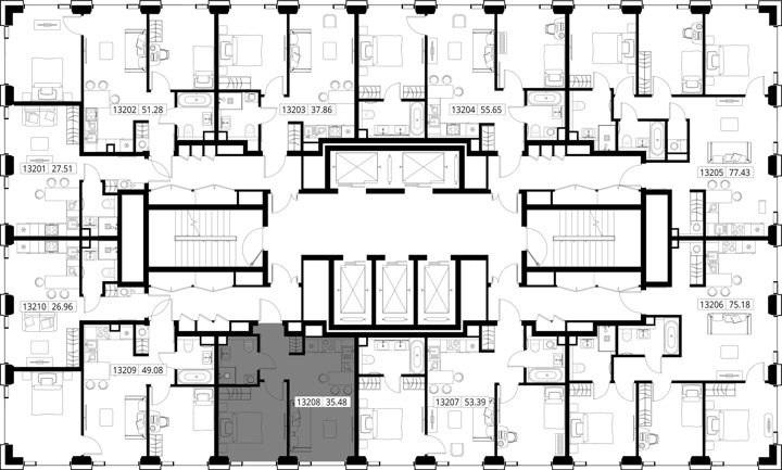 1-комнатная квартира, 35,5 м² — фото 2