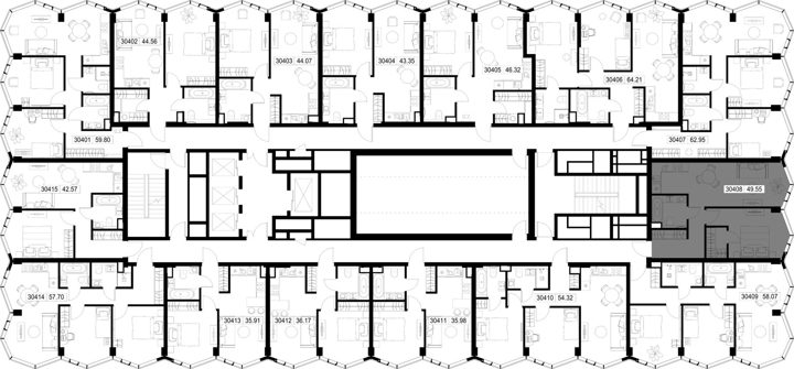 1-комнатная квартира, 49,5 м² — фото 2