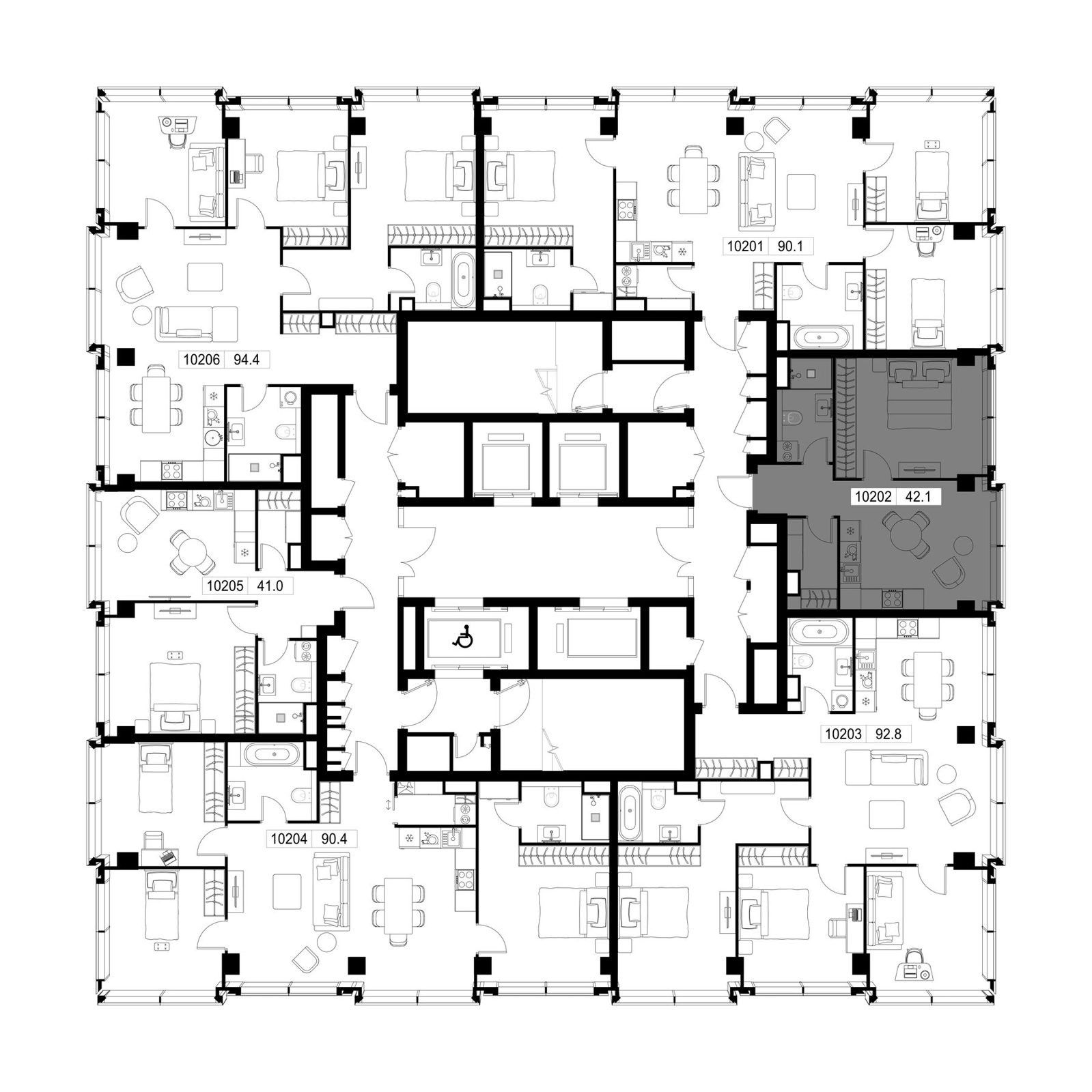 1-комнатная квартира, 42,1 м² — фото 2