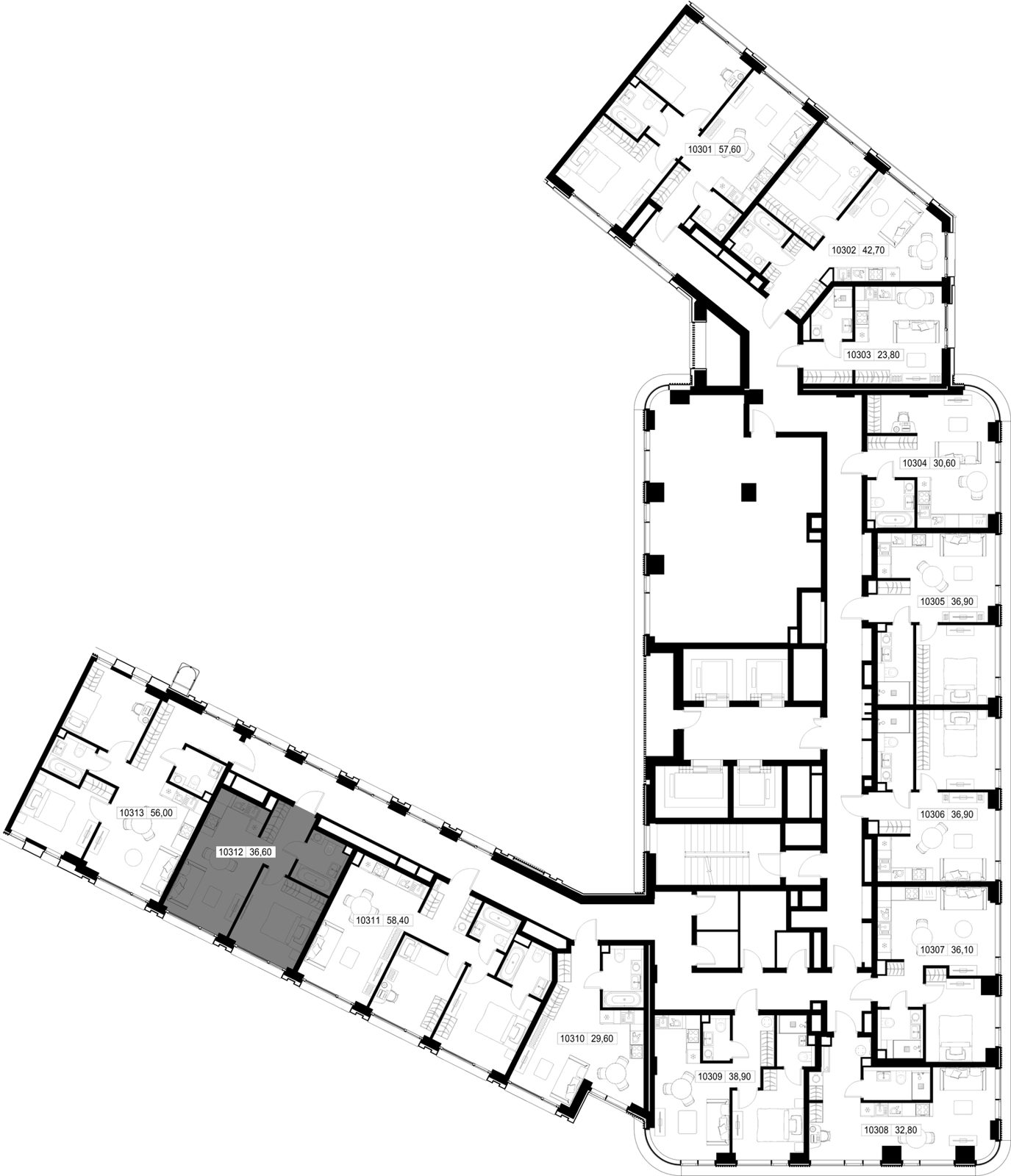 1-комнатная квартира, 36,6 м² — фото 2