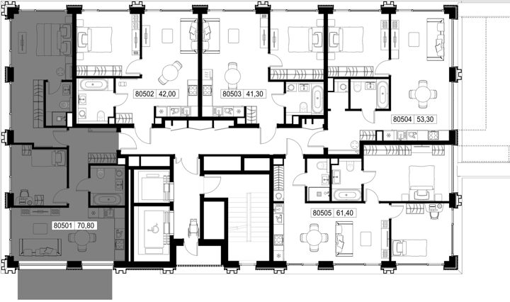 2-комнатная квартира, 70,8 м² — фото 2