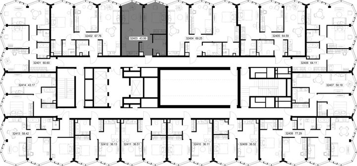 1-комнатная квартира, 44 м² — фото 2