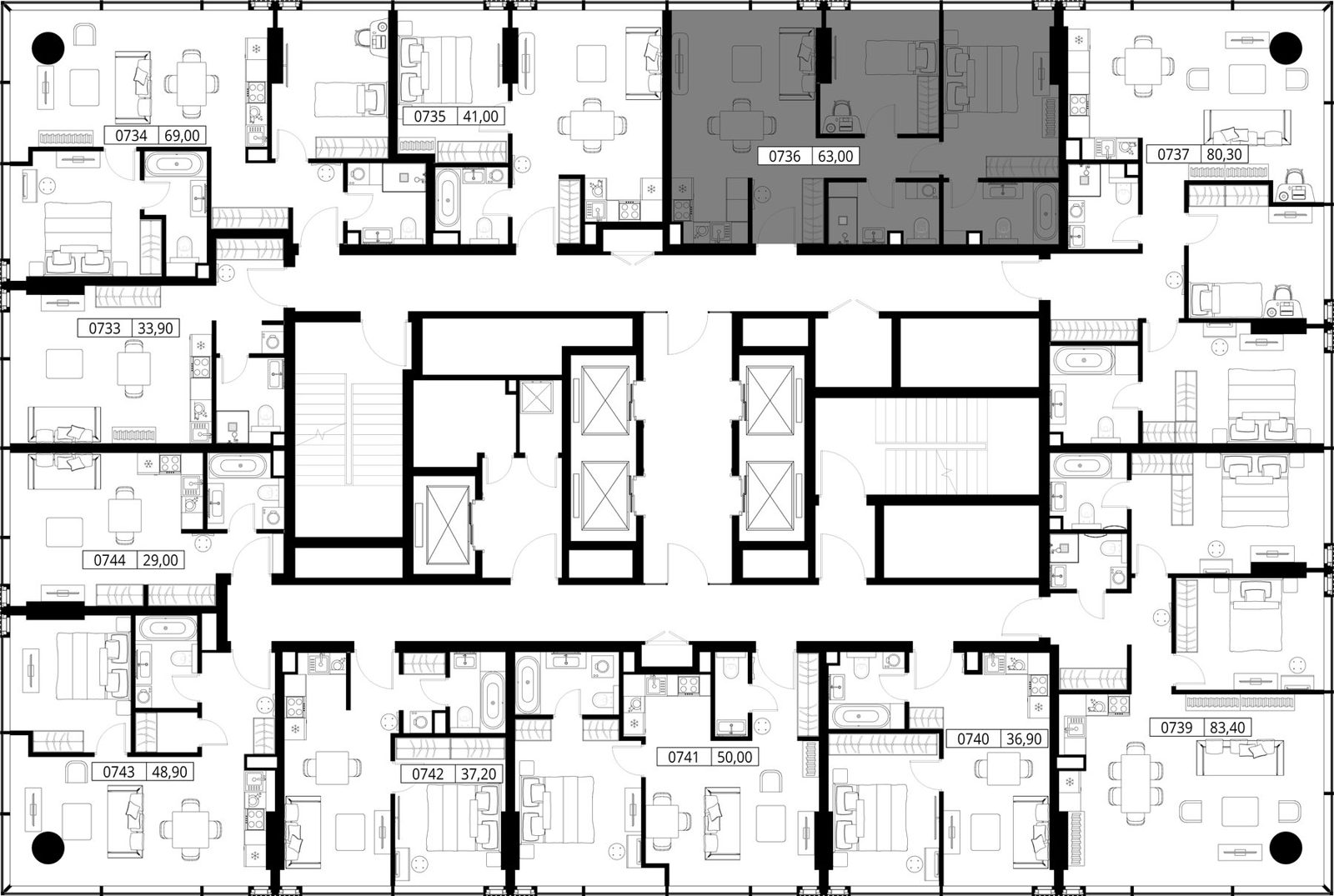 2-комнатная квартира, 63 м² — фото 2