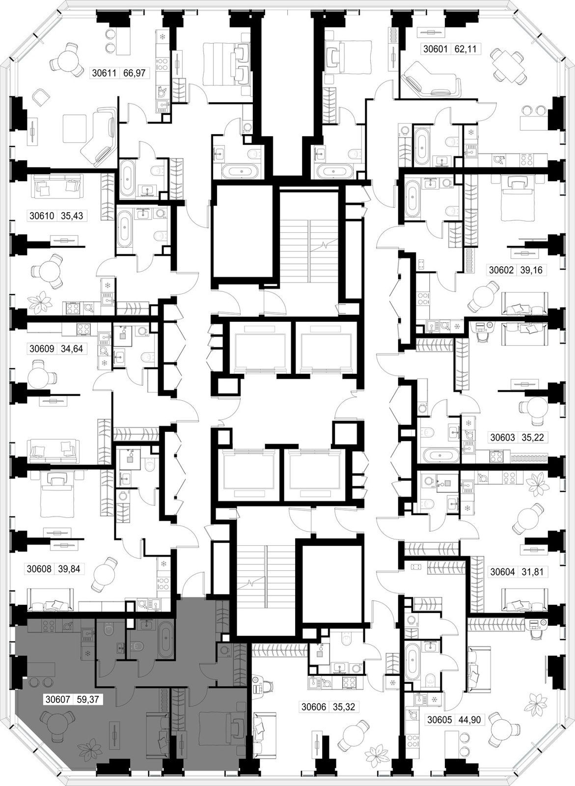 2-комнатная квартира, 59,4 м² — фото 3