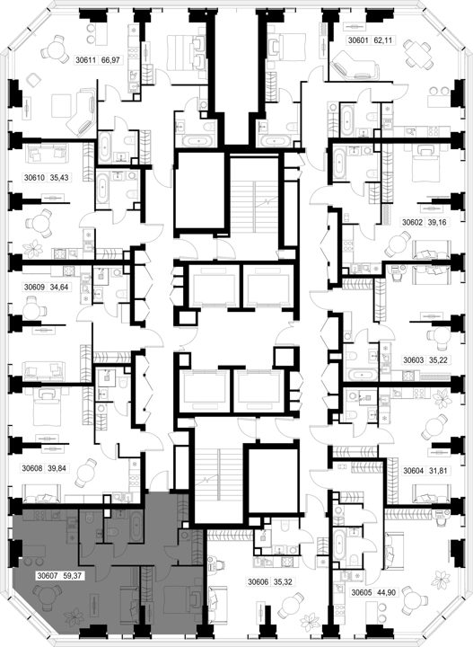 2-комнатная квартира, 59,4 м² — фото 3