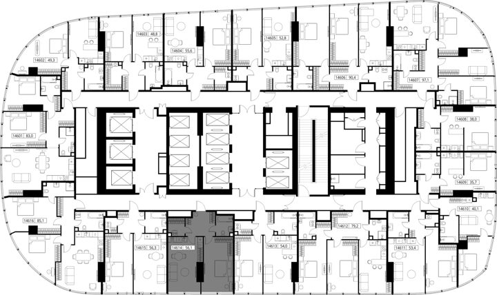 1-комнатная квартира, 56,1 м² — фото 2