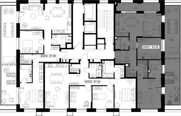 2-комнатная квартира, 93,3 м² — фото 2