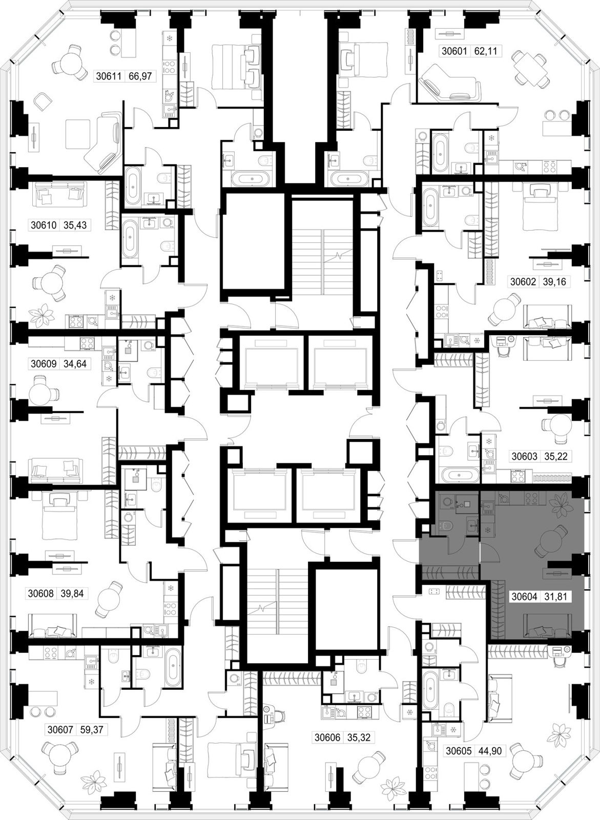 1-комнатная квартира, 31,8 м² — фото 2