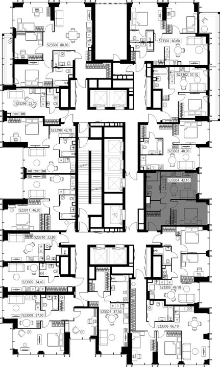 1-комнатная квартира, 42,1 м² — фото 2