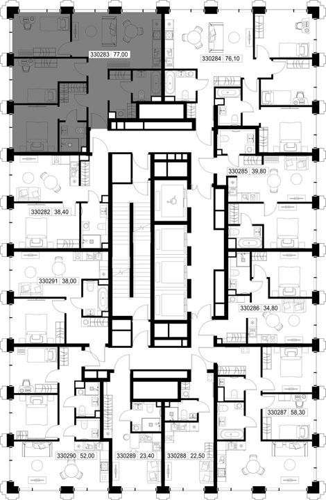 3-комнатная квартира, 77 м² — фото 2