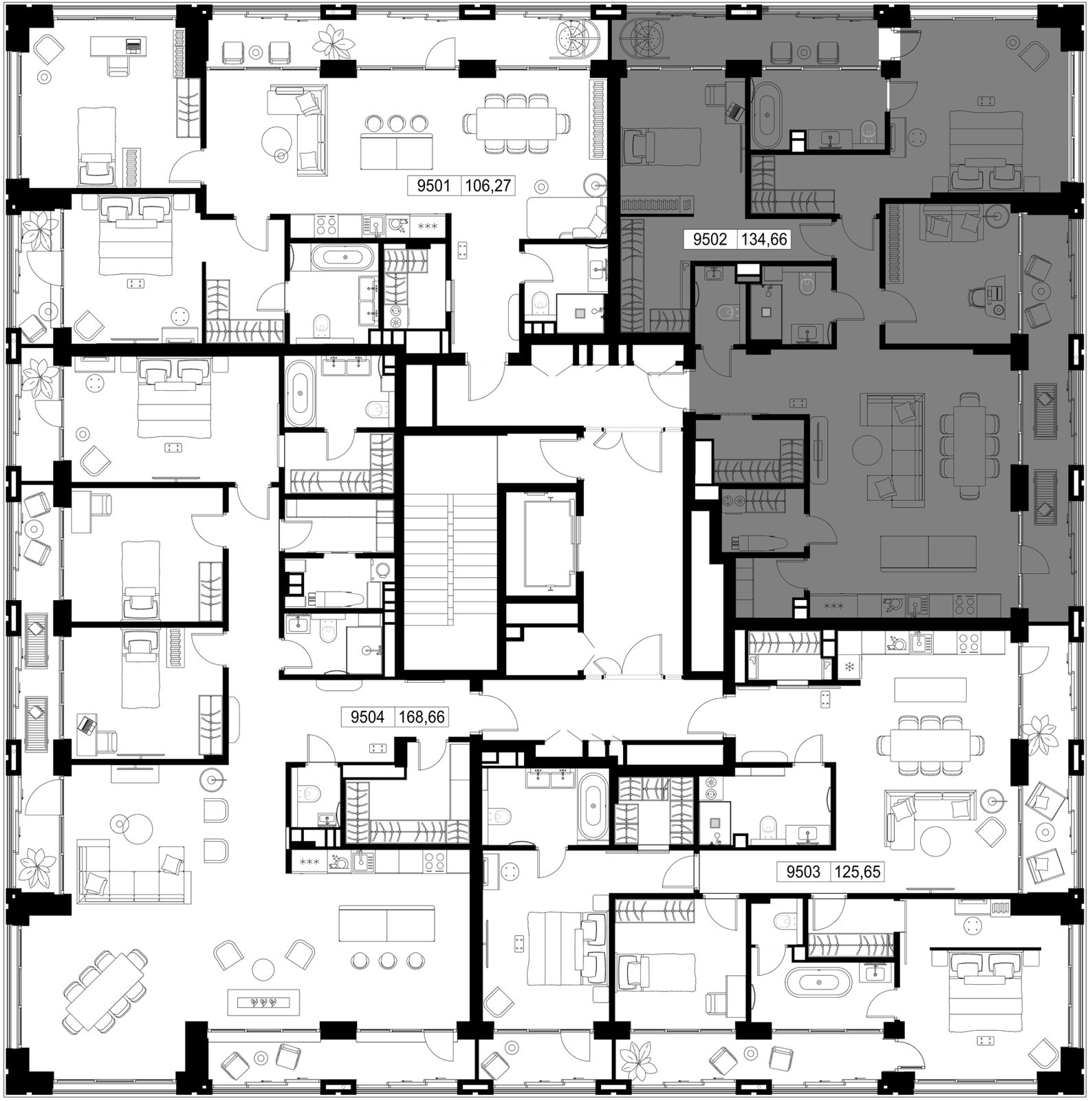 3-комнатная квартира, 134,7 м² — фото 2