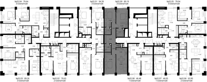 3-комнатная квартира, 89,2 м² — фото 2