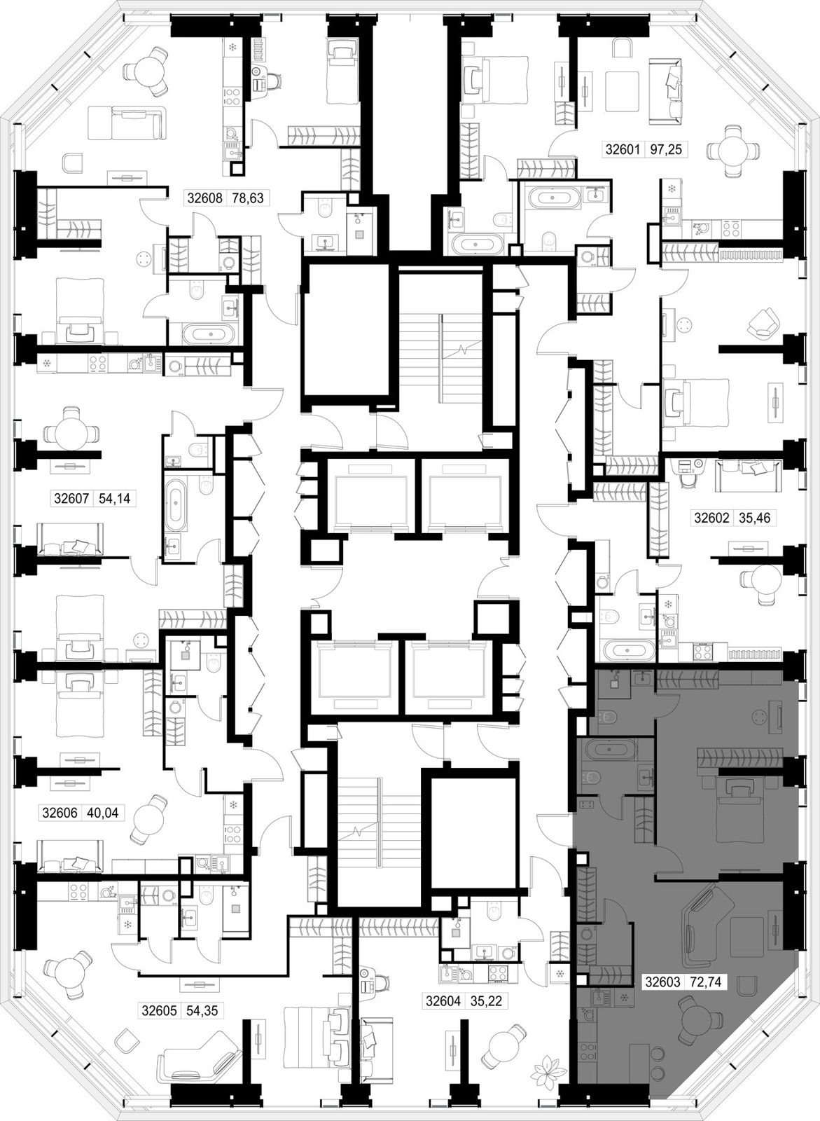 2-комнатная квартира, 72,7 м² — фото 2