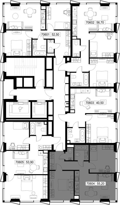 2-комнатная квартира, 55,2 м² — фото 2